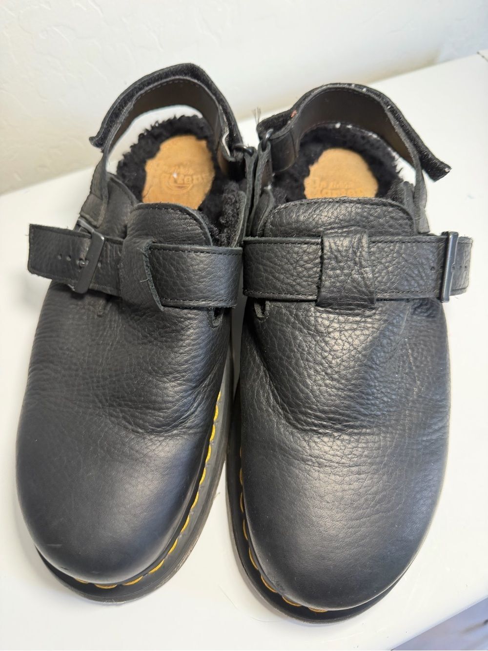 Dr. Martens Jorge II Faux-Fur Lined Black Leather Mules Clogs Men’s 11 - Picture 8 of 8